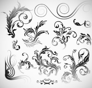 Set Of Black Patterns Design Vector Illustration 02