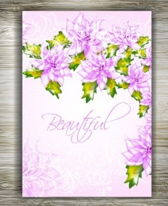 Beautiful Floral Wedding Invitation Card Design Vector 01