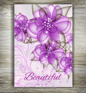 Beautiful Floral Wedding Invitation Card Design Vector 03