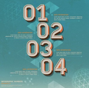 Colored Numeric Labels For Infographic 08