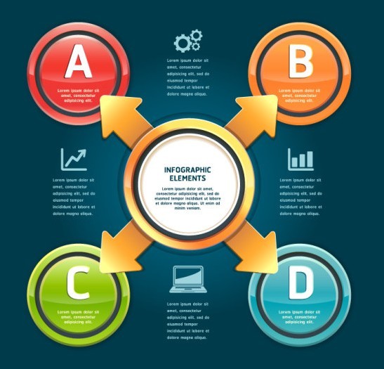 Colored Numeric Labels For Infographic 09