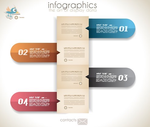 Colored Numeric Labels For Infographic 11