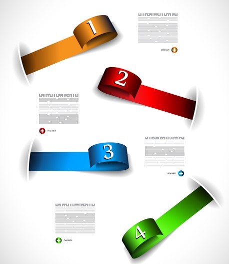 Colored Numeric Labels For Infographic 13