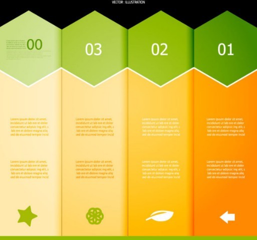 Colored Numeric Labels For Infographic 18