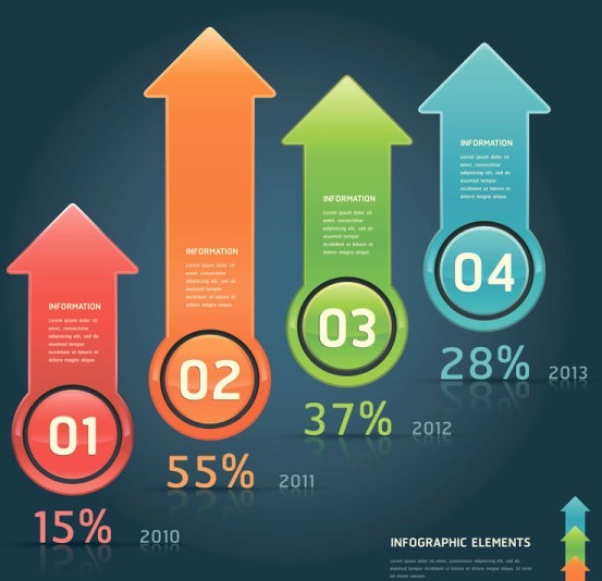 Colored Numeric Labels For Infographic 22