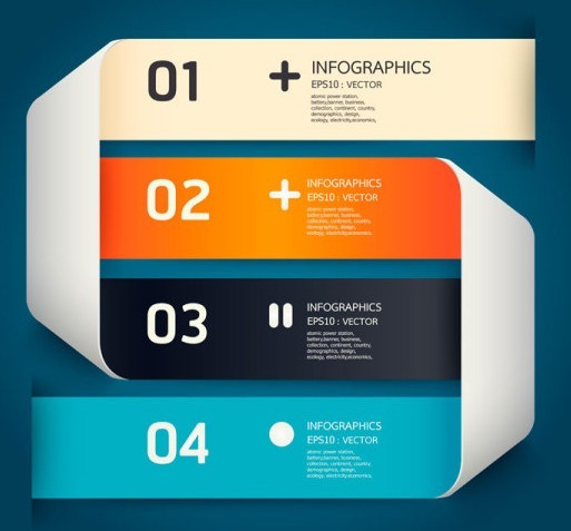 Colored Numeric Labels For Infographic 25