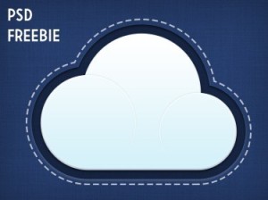 Denim Looking Cloud Icon PSD