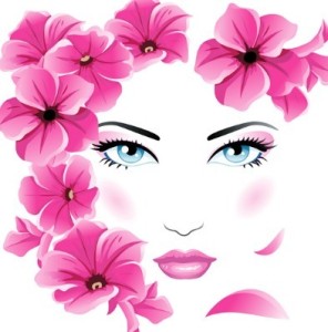 Fashion Floral Hairstyle Vector Girl 05