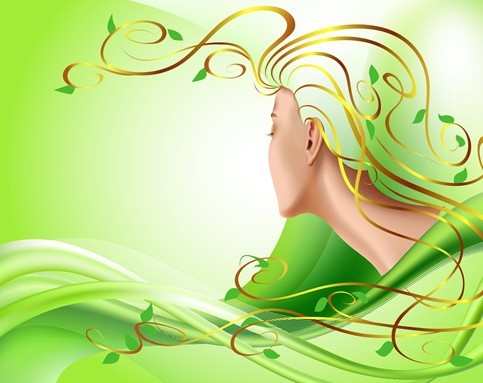 Fashion Floral Hairstyle Vector Girl 07