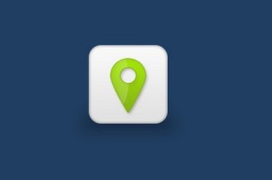 Green iOS Map Icon with White Background PSD