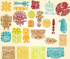 Set Of Colored Vector Totem Patterns 01