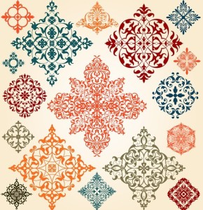 Set Of Colored Vector Totem Patterns 03