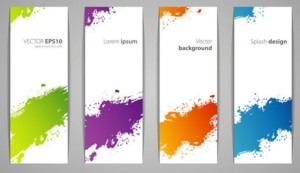 Set Of Vector Banners with Colored Splash Designs 01