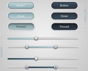 Soft Web Buttons and Sliders PSD