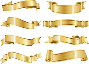 Sleek Golden Vector Ribbons