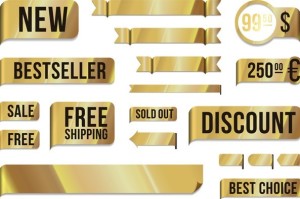 Sleek Golden Vector Sales Labels