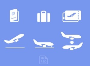 White Airport Icons PSD