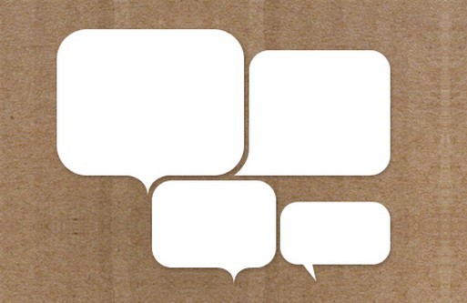 White Blank Speech Bubbles PSD