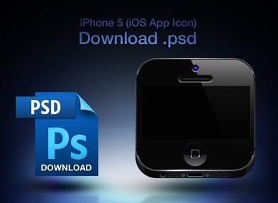 iPhone 5 Icon for iOS App PSD