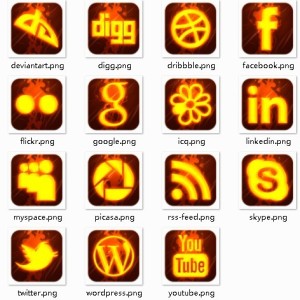 Burning Social Media Icons Pack