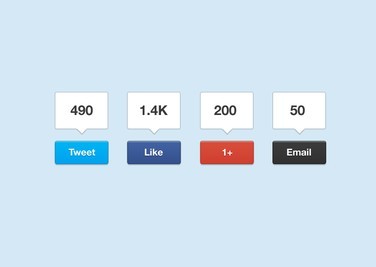 Classic Social Share Buttons with Counter PSD