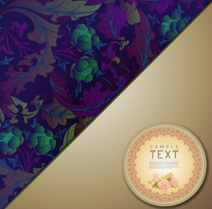 Retro Vintage Floral Packaging Cover Vector 02