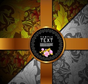 Retro Vintage Floral Packaging Cover Vector 04