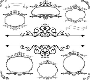 Simple Black Floral Borders and Frames Vector 02