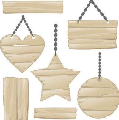 Vector Light Wooden Hang Tags Design