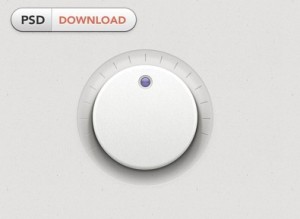 White Clean Knob Button PSD