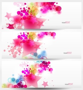 Elegant & Clean Vector Banner with Colored Flowers 04