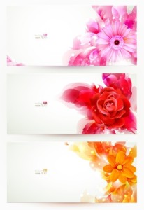 Elegant & Clean Vector Banner with Colored Flowers 06