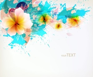 Elegant Splash Flowers Background Vector 02