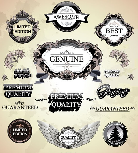 High Quality Vector Antique Label Set 03