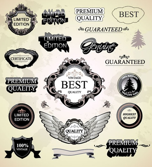 High Quality Vector Antique Label Set 04