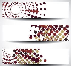 Set of Colorful Polka Dots Vector Banners 01