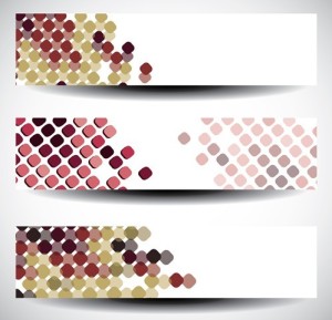 Set of Colorful Polka Dots Vector Banners 02