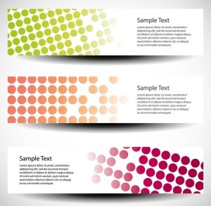 Set of Colorful Polka Dots Vector Banners 03