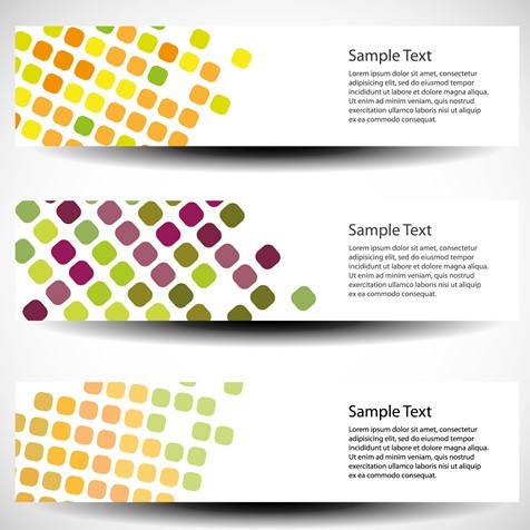 Set of Colorful Polka Dots Vector Banners 04