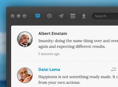 Beautiful Twitter App Interface PSD