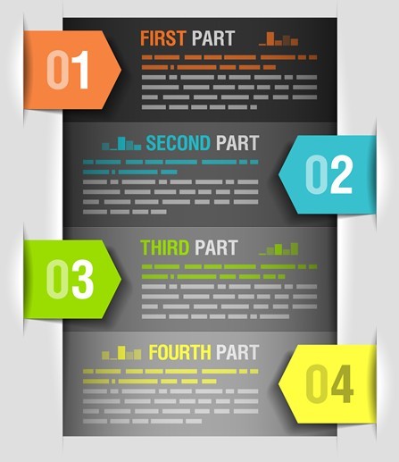 Colored Numeric Labels For Infographic 35