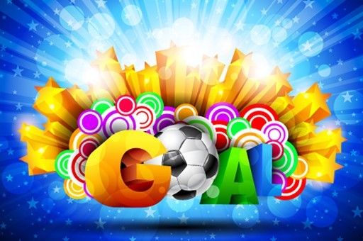 Colorful Football Goal Background Vector 01