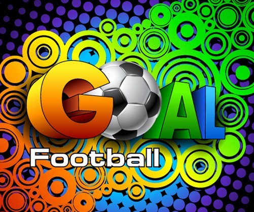 Colorful Football Goal Background Vector 04