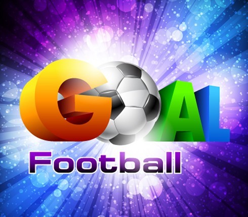 Colorful Football Goal Background Vector 05