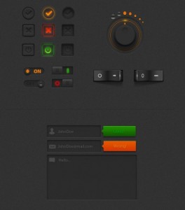 Grey Orange Web UI Kit PSD