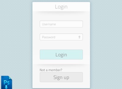 Light Grey Login Sign Up Interface PSD