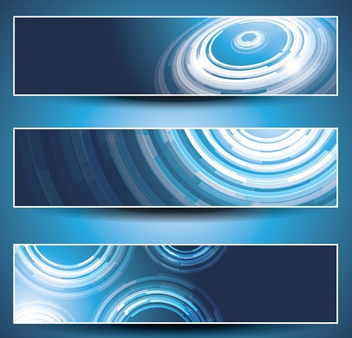 Set of Vector Blue Abstract Business Banners 01