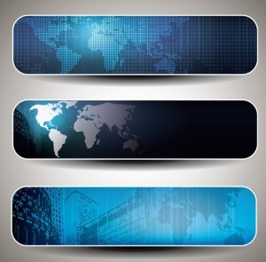 Set of Vector Blue Abstract Business Banners 03