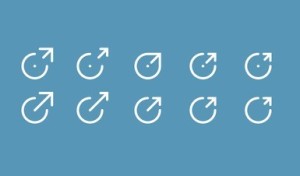 Simple White Context Icons with Arrows PSD