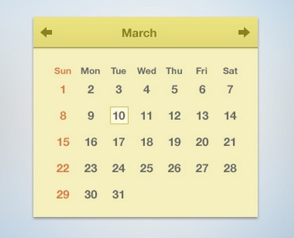 Sleek Flat Calendar PSD